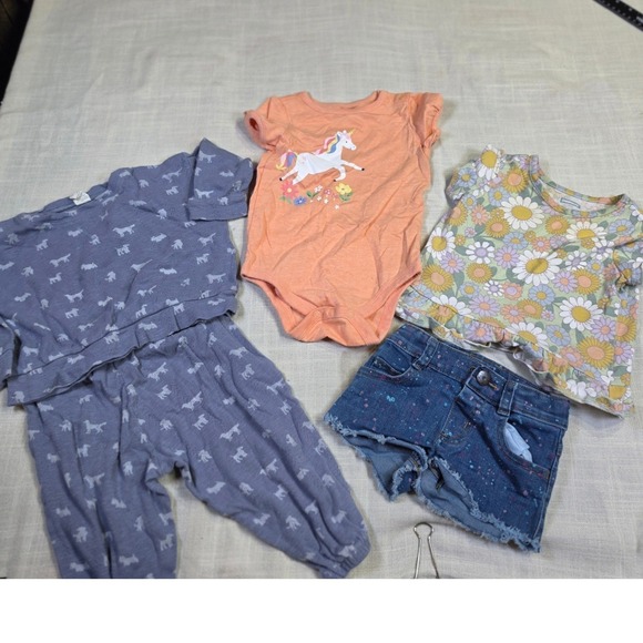 Other - Baby Girls Clothes Bundle Kate Quinn Garanimals 18M 24M Floral Denim Unicorn 5pc